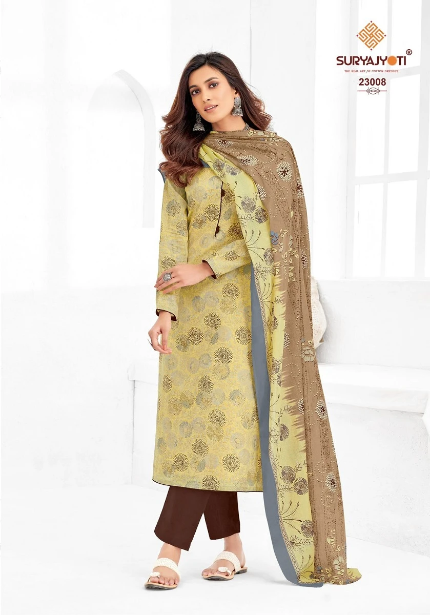 Suryajyoti Nargis Vol 23 Cambric Cotton Wholesale Salwar Suit Catalog — Wholesale Salwar Suits, MPA wholesale from Surat — view 4
